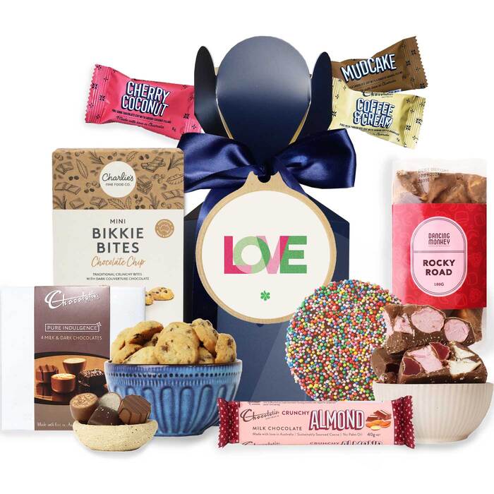 Edible Blooms Love Cookies, Rocky Road & Chocolate Gift Box - Small - Edible Blooms: 