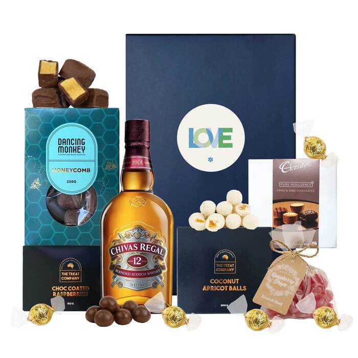 Edible Blooms Love Scotch, Honeycomb & Truffles Hamper For Him - Large - Edible Blooms: 