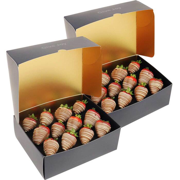 Edible Blooms Chocolate Dipped Strawberry Dessert Box - Two Dozen - Edible Blooms: 