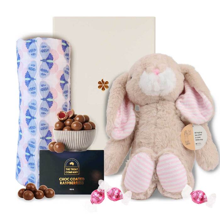 Edible Blooms Bunny Chocolate Gift Hamper - Medium - Edible Blooms: 