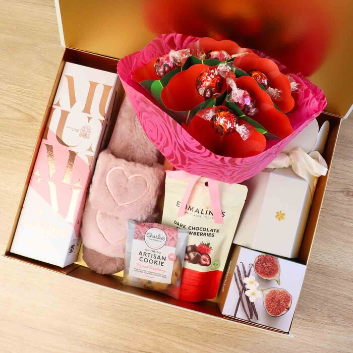 Edible Blooms Champagne & Chocolate Pamper Hamper For Her - Extra Large - Edible Blooms: 