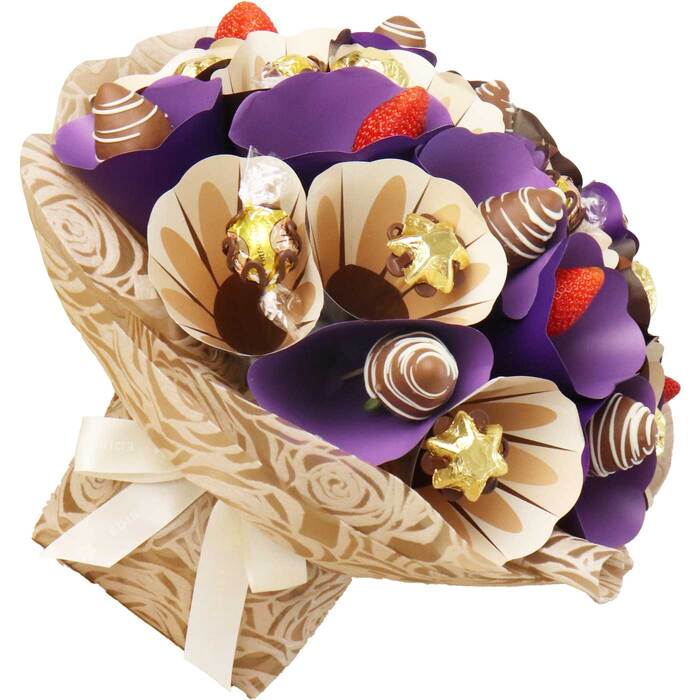 Edible Blooms Chocolate Strawberry Bouquet  - Medium - Edible Blooms: 
