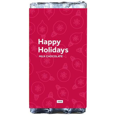 Happy Holidays Milk Chocolate Block 100g (Extra)