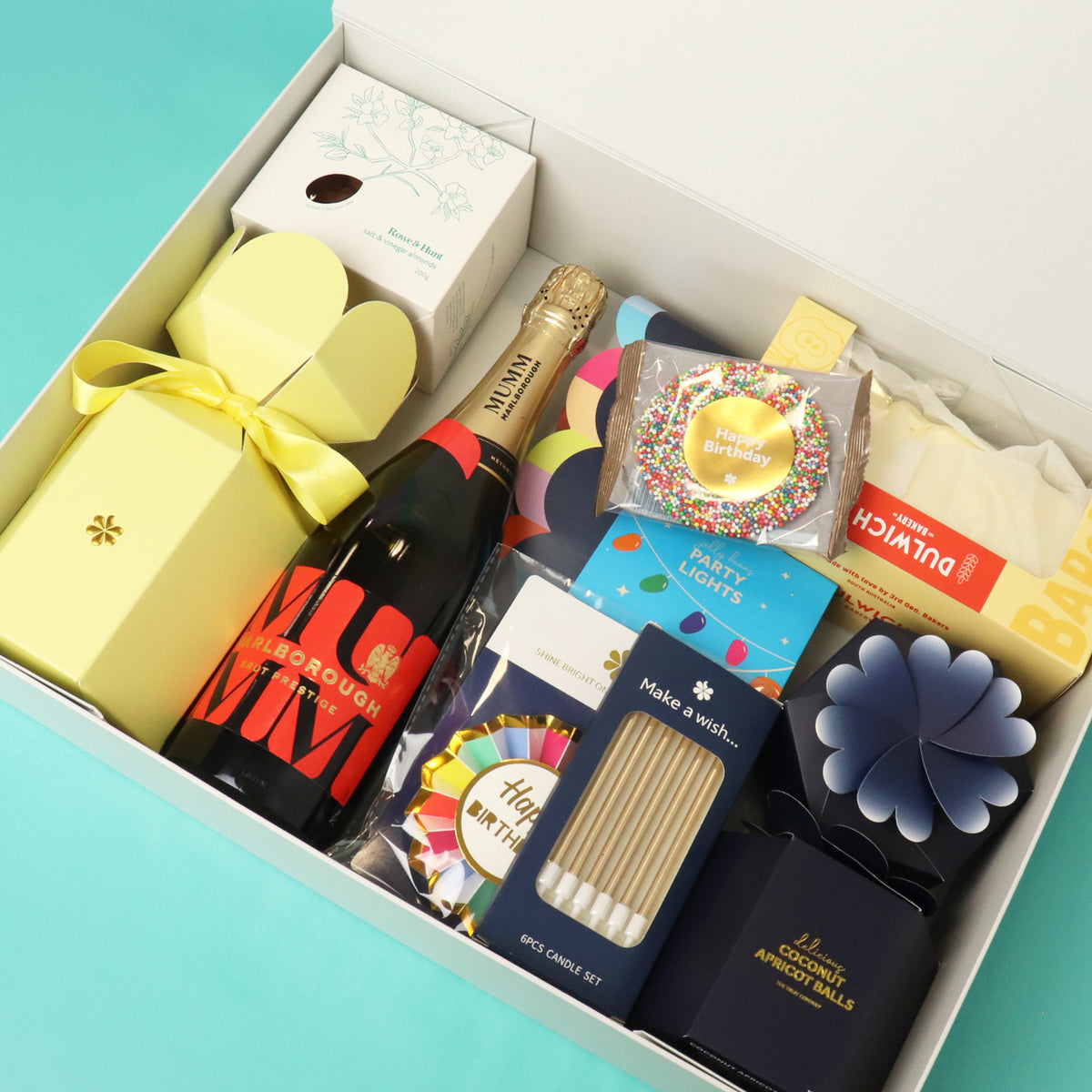 Birthday Hamper with Sparkling Wine – Edible Blooms