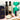 Assorted gourmet products including olive oil, chocolate truffles, and nuts on a pink surface.