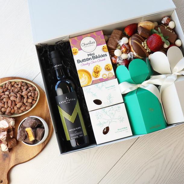 Nutty Dessert Hamper Red Wine | Dessert Boxes | Edible Blooms