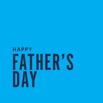 Happy Father's Day text on a blue background